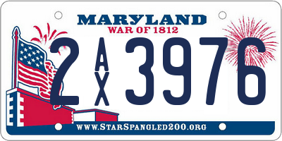 MD license plate 2AX3976