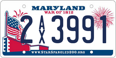 MD license plate 2AX3991
