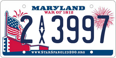 MD license plate 2AX3997