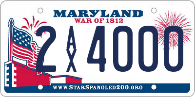 MD license plate 2AX4000