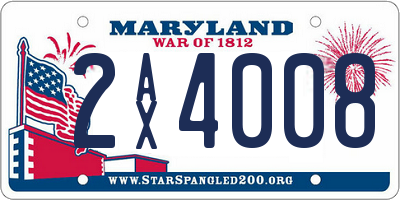 MD license plate 2AX4008