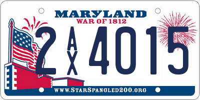 MD license plate 2AX4015