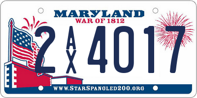MD license plate 2AX4017