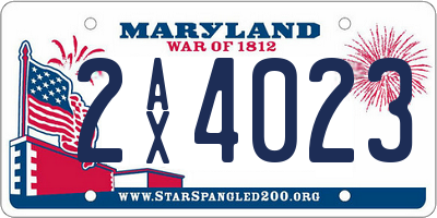 MD license plate 2AX4023