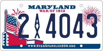 MD license plate 2AX4043