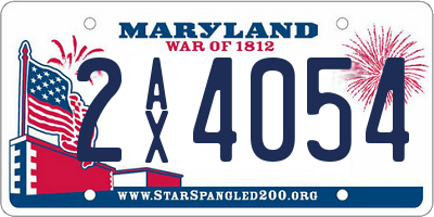 MD license plate 2AX4054