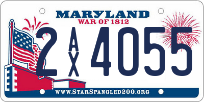 MD license plate 2AX4055