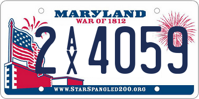 MD license plate 2AX4059