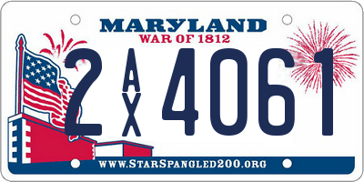 MD license plate 2AX4061