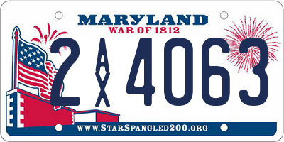 MD license plate 2AX4063