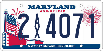 MD license plate 2AX4071