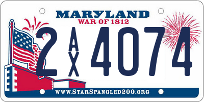 MD license plate 2AX4074