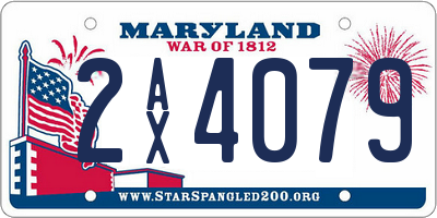 MD license plate 2AX4079