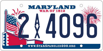 MD license plate 2AX4096