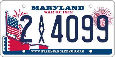 MD license plate 2AX4099