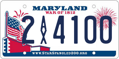 MD license plate 2AX4100