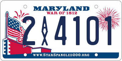 MD license plate 2AX4101