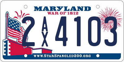 MD license plate 2AX4103