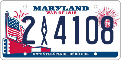 MD license plate 2AX4108