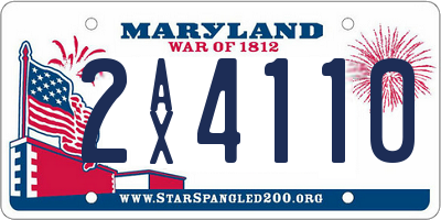 MD license plate 2AX4110