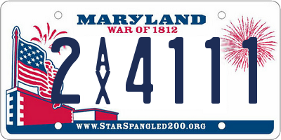 MD license plate 2AX4111