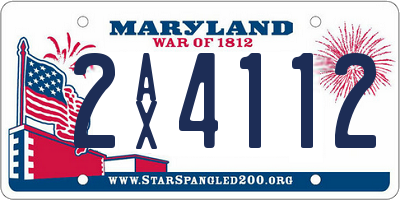 MD license plate 2AX4112