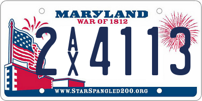 MD license plate 2AX4113