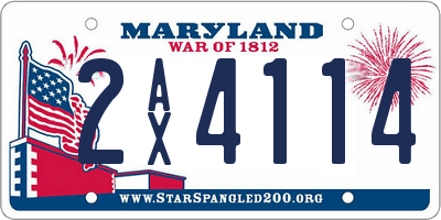 MD license plate 2AX4114