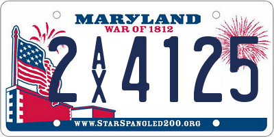 MD license plate 2AX4125