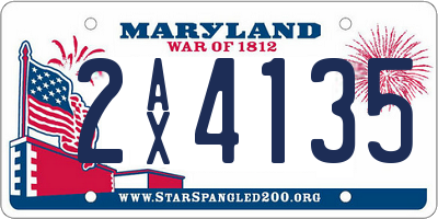 MD license plate 2AX4135