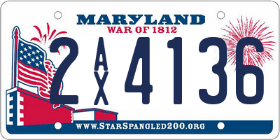 MD license plate 2AX4136