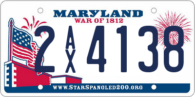 MD license plate 2AX4138