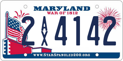 MD license plate 2AX4142