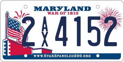 MD license plate 2AX4152