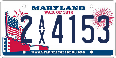MD license plate 2AX4153