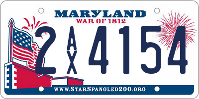MD license plate 2AX4154