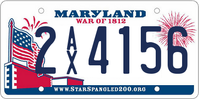 MD license plate 2AX4156