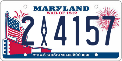 MD license plate 2AX4157