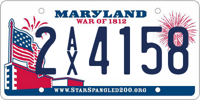 MD license plate 2AX4158