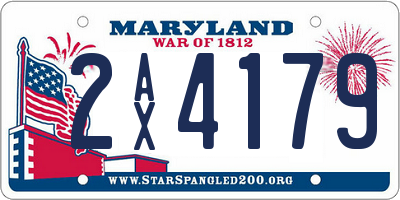 MD license plate 2AX4179