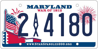 MD license plate 2AX4180