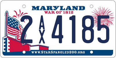 MD license plate 2AX4185
