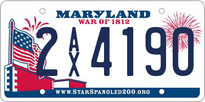 MD license plate 2AX4190