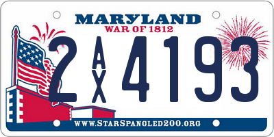 MD license plate 2AX4193