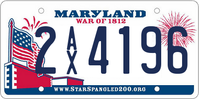 MD license plate 2AX4196