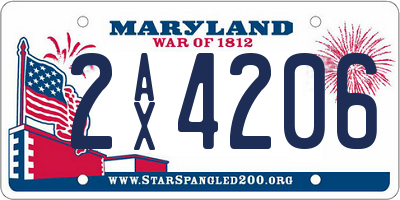 MD license plate 2AX4206