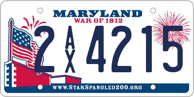 MD license plate 2AX4215