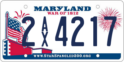MD license plate 2AX4217