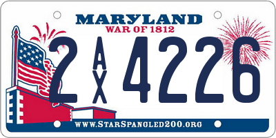 MD license plate 2AX4226