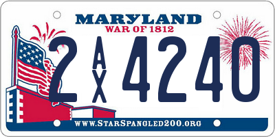 MD license plate 2AX4240